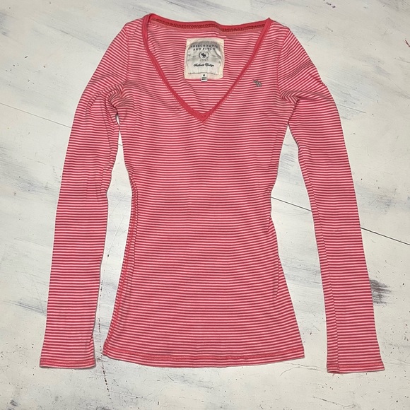 Abercrombie & Fitch Tops - Abercrombie & Fitch Y2K Ribbed Long and Lean Striped Long Sleeve Shirt